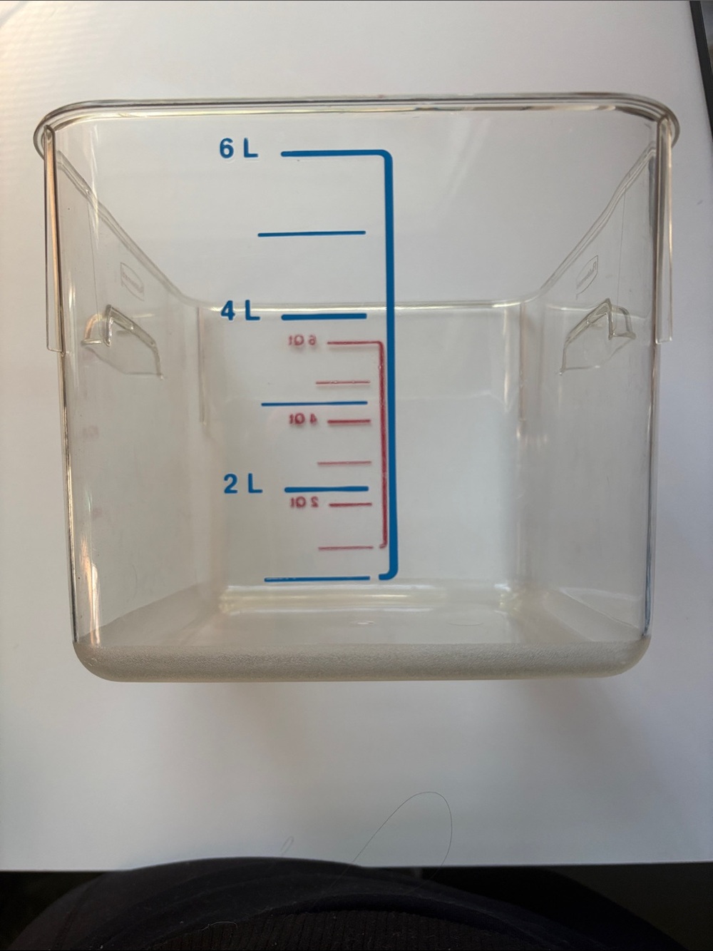 Rubbermaid Clear Plastic Food Storage Bin with Volume Markings